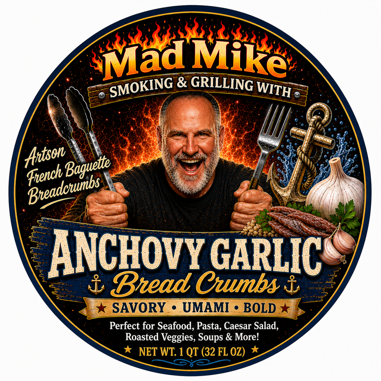 Anchovy Garlic Artisan French Baguette Breadcrumbs